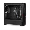 PC korpusas IBOX ORCUS X14 Midi Tower Juoda — ITX/ATX, šoninis langas, raudonas apšvietimas, 3×3,5 col. lizdai, 2×2,5 col. lizdai, 1×5,25 col., USB 3.2 Gen1 Type-A