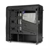 PC korpusas IBOX ORCUS X14 Midi Tower Juoda — ITX/ATX, šoninis langas, raudonas apšvietimas, 3×3,5 col. lizdai, 2×2,5 col. lizdai, 1×5,25 col., USB 3.2 Gen1 Type-A