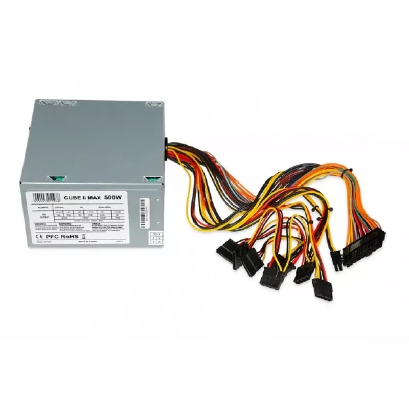 IBOX Cube Ii maitinimo šaltinis Unit 500 W 20+4 Pin ATX ATX Sidabrinė