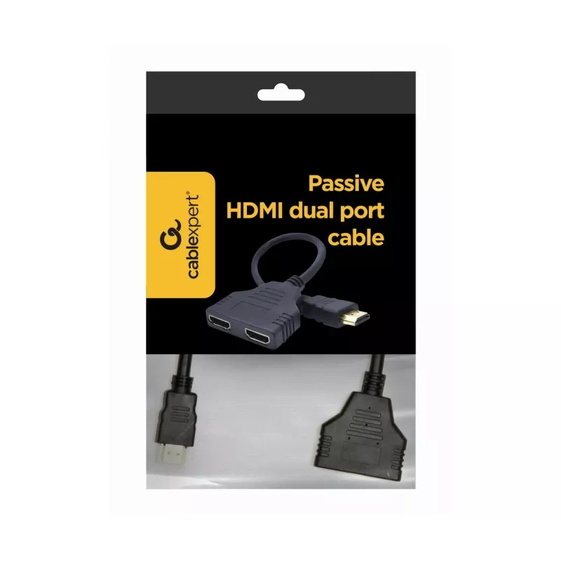HDMI laidas Gembird DSP-2PH4-04 — HDMI Type A kištukas į 2× HDMI Type A lizdą, juodas, tiesios jungtys