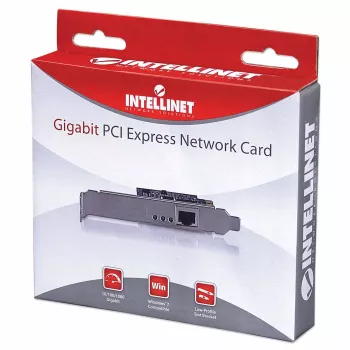 Intellinet Gigabit PCI Express tinklo plokštė, 10/100/1000 Mbps PCI Express RJ45 eterneto plokštė