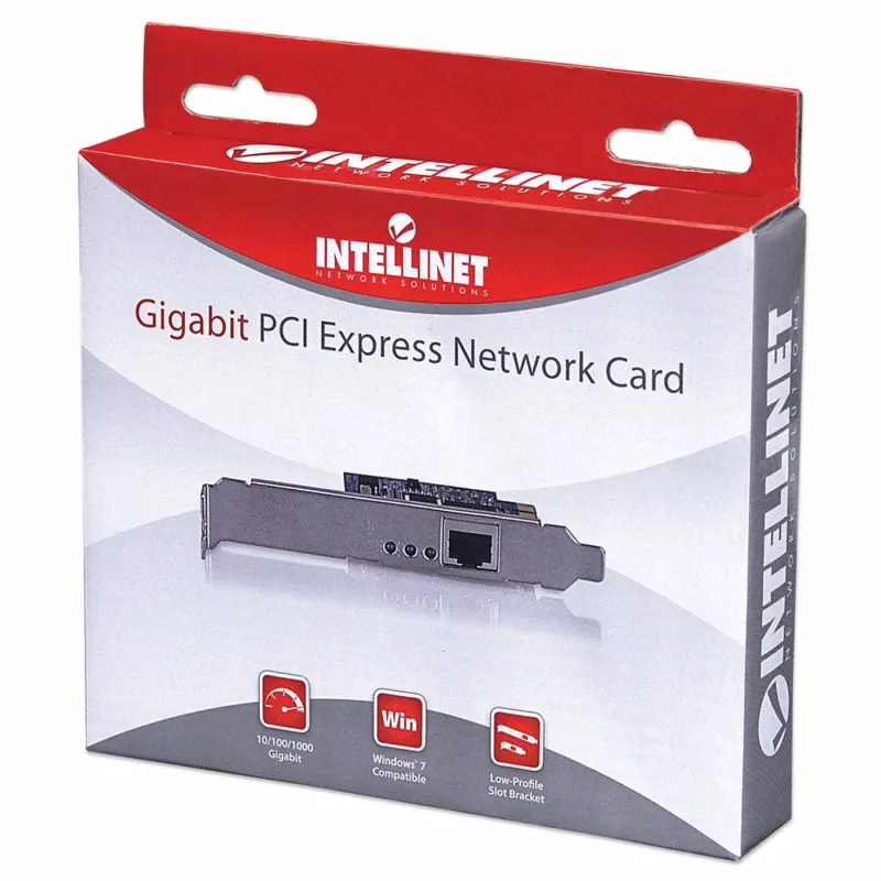 Intellinet Gigabit PCI Express tinklo plokštė, 10/100/1000 Mbps PCI Express RJ45 eterneto plokštė