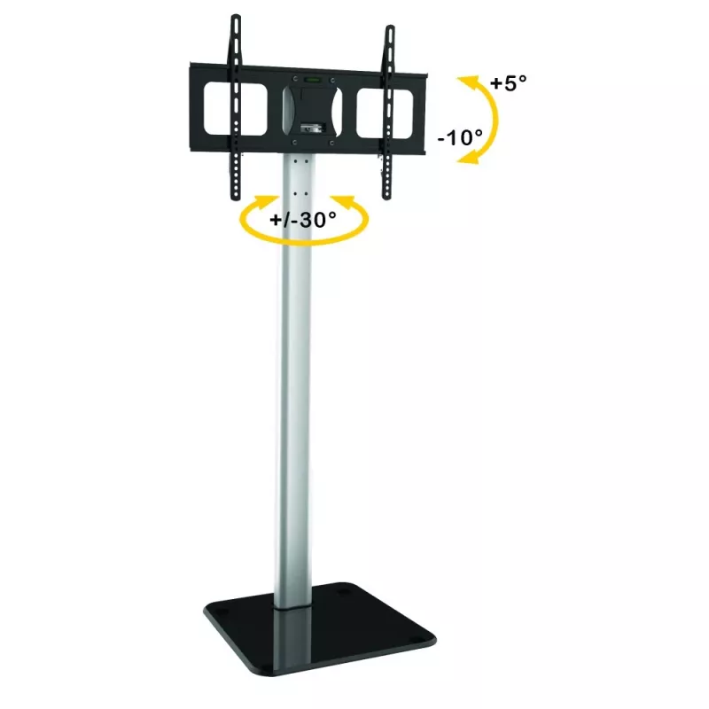 Techly ICA-TR11 televizoriaus laikiklis/stovas 177,8 cm (70 colių) juoda, sidabrinė