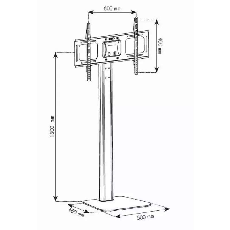 Techly ICA-TR11 televizoriaus laikiklis/stovas 177,8 cm (70 colių) juoda, sidabrinė