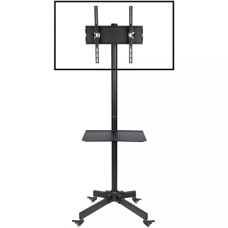 Techly Trolley Floor Stand LCD/LED/Plasma 23 inch-55 inch, 58.4 cm (23 inch), 139.7 cm (55 inch), 50 x 50 mm, 400 x 400 mm, -15 - 15°, Juoda