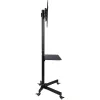 Techly Trolley Floor Stand LCD/LED/Plasma 23 inch-55 inch, 58.4 cm (23 inch), 139.7 cm (55 inch), 50 x 50 mm, 400 x 400 mm, -15 - 15°, Juoda