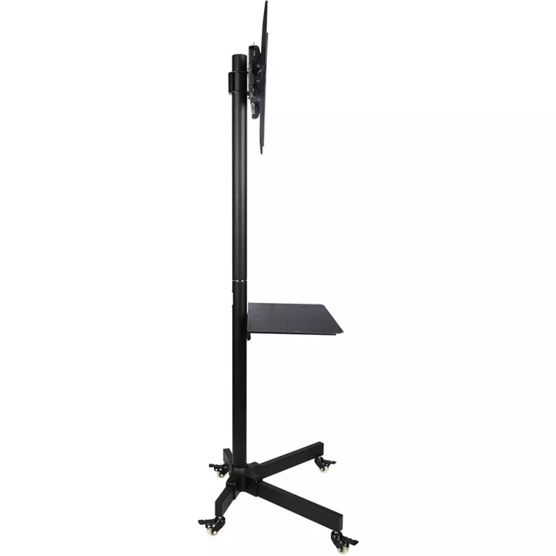Techly Trolley Floor Stand LCD/LED/Plasma 23 inch-55 inch, 58.4 cm (23 inch), 139.7 cm (55 inch), 50 x 50 mm, 400 x 400 mm, -15 - 15°, Juoda
