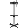 Techly Trolley Floor Stand LCD/LED/Plasma 23 inch-55 inch, 58.4 cm (23 inch), 139.7 cm (55 inch), 50 x 50 mm, 400 x 400 mm, -15 - 15°, Juoda
