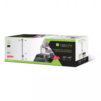 Techly teleskopinis lubų laikiklis iki 1,6 m LED TV LCD 23-42 coliai ICA-CPLB 922L