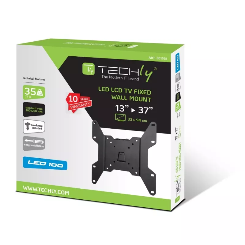Techly 13-37 colių sieninis laikiklis LED LCD televizoriui, fiksuotas ICA-LCD 114