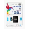 ADATA MicroSDXC 128 GB UHS-I Class 10 atminties kortelė — 85 MB/s skaitymas, 25 MB/s rašymas, atspari vandeniui, su SD adapteriu