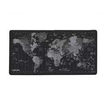 Pelės kilimėlis NATEC Time Zone Map Maxi — medžiaginis 400×800 mm, 2,5 mm, atsparus vandeniui, neslidus