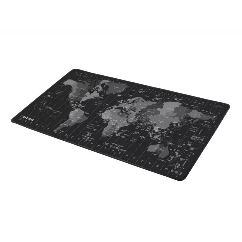Pelės kilimėlis NATEC Time Zone Map Maxi — medžiaginis 400×800 mm, 2,5 mm, atsparus vandeniui, neslidus