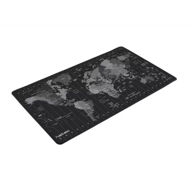 Pelės kilimėlis NATEC Time Zone Map Maxi — medžiaginis 400×800 mm, 2,5 mm, atsparus vandeniui, neslidus