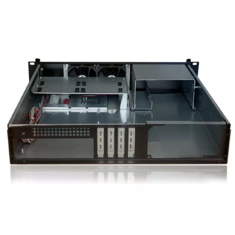 Serverio stovo korpusas TECHLY I-CASE IPC-240L, 2U, micro ATX, 4x 3,5 colio lizdai, 1x 5,25 colio lizdas, 465x400x88,8 mm, juodas