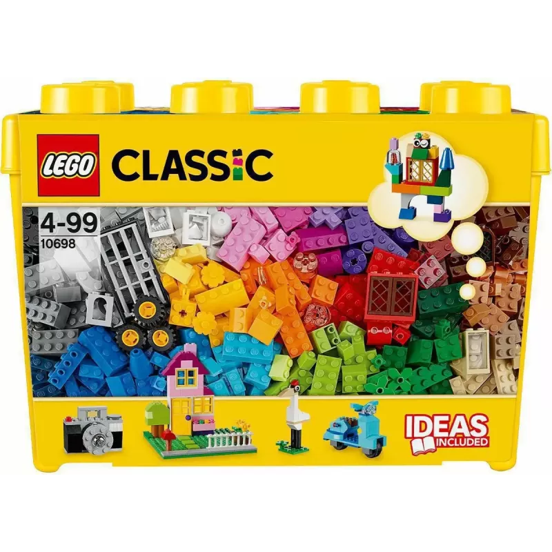 Konstravimo rinkinys LEGO Classic 10698 — 790 detalių, daugiaspalvis, 33 spalvos, yra žalios pagrindo plokštės ir priedai