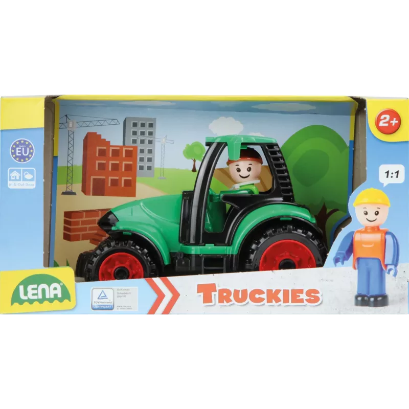 Lena Truckies Traktorius, Traktorius, 2 m., Plastikinis, Juoda, Žalia