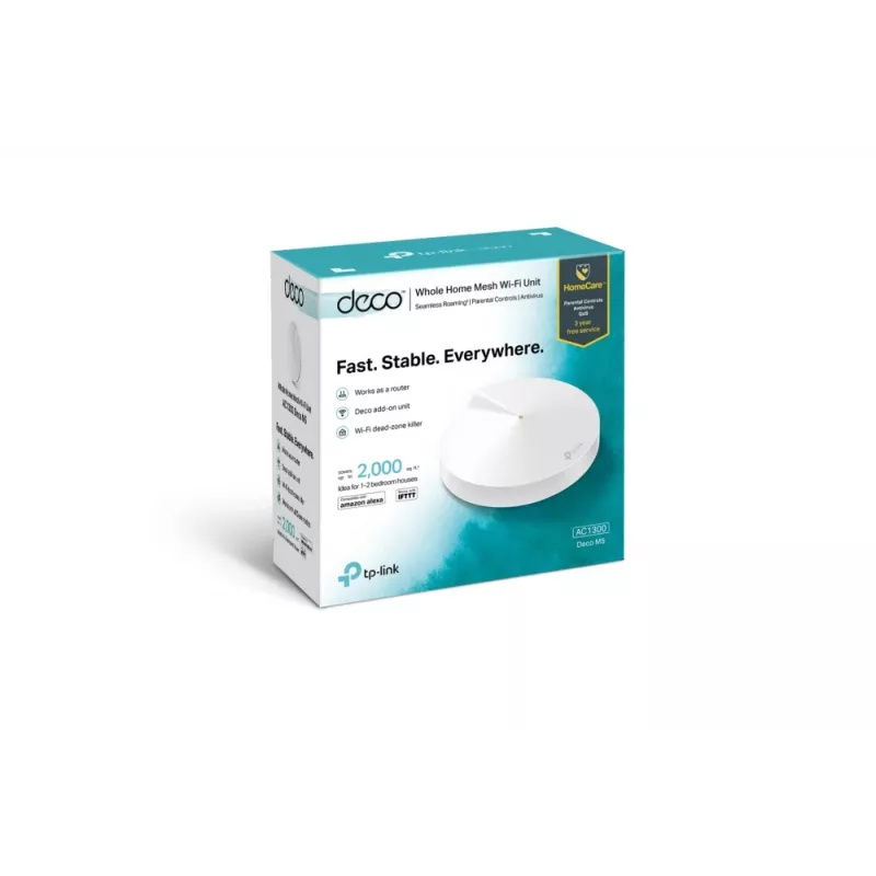 TP-Link AC1300 Deco viso namo „Mesh“ Wi-Fi sistema, balta, vidinė, „Mesh“ maršrutizatorius, dviejų juostų (2,4 GHz / 5 GHz), Wi-Fi 5 (802.11ac), 1267 Mbit/s