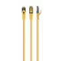 GEMBIRD komutacinis kabelis - CAT6A - S/FTP - LSZH - 25 cm - geltonas