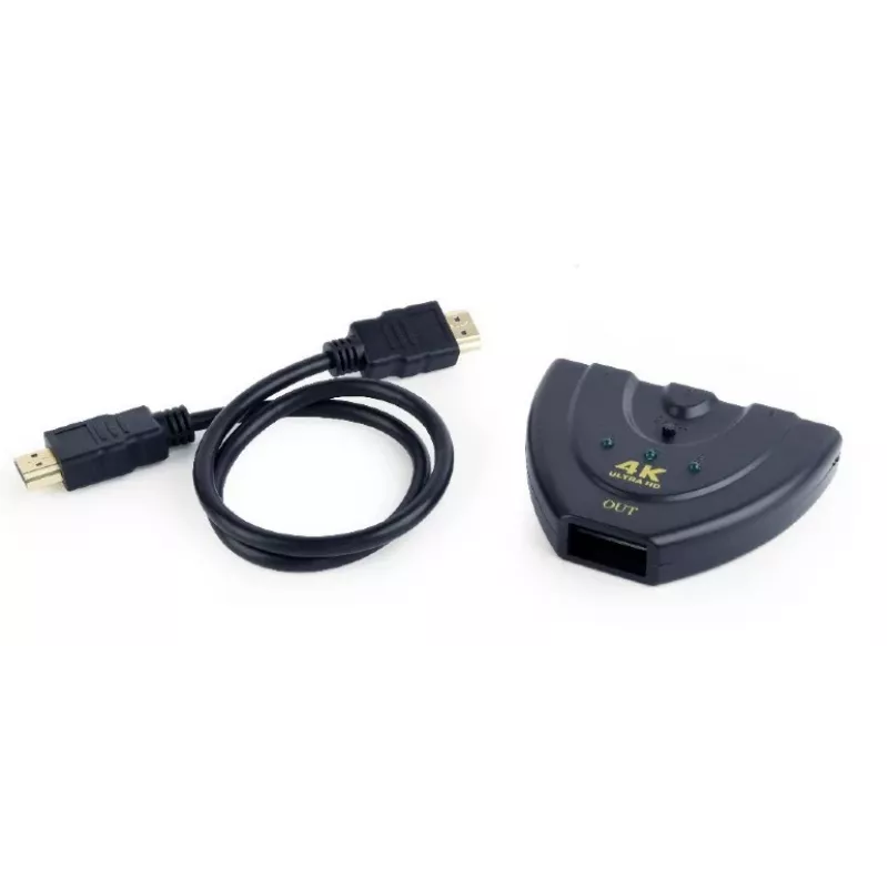 HDMI sąsajos šakotuvas Gembird DSW-HDMI-35 — 3 prievadai, HDMI, 0,5 m laidas, juodas