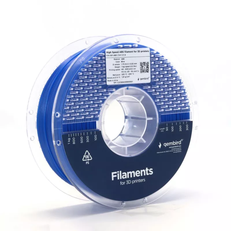 3D spausdinimo medžiaga Gembird 3DP-ABS1.75-01-B ABS Navy 1 kg