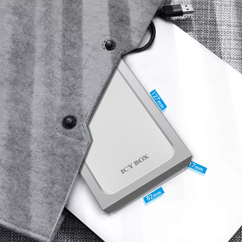 ICY BOX IB-241WP HDD/SSD korpusas antracito, sidabrinis 2,5 colio
