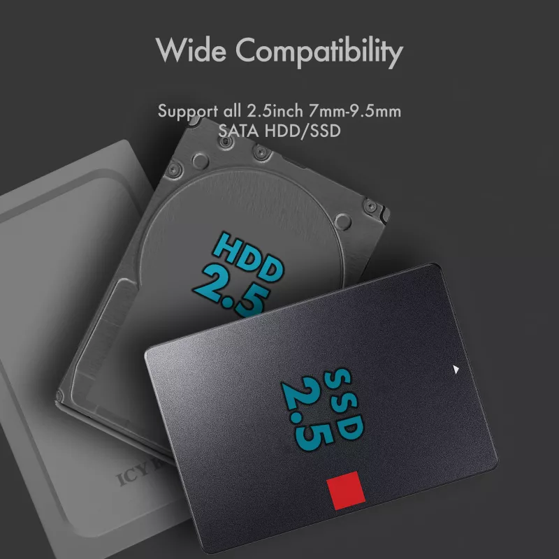 ICY BOX IB-241WP HDD/SSD korpusas antracito, sidabrinis 2,5 colio