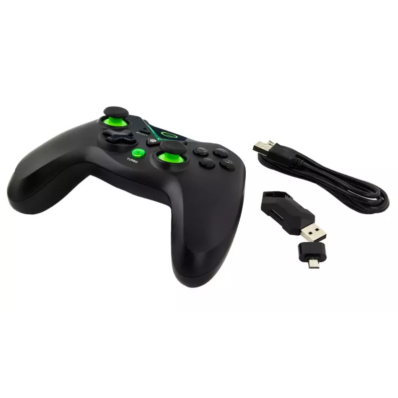 Belaidis žaidimų pultas ESPERANZA EGG112K 2,4 GHz dažniu, skirtas PC ir PS3, su USB imtuvu, juodas, 12 mygtukų, analoginės lazdelės