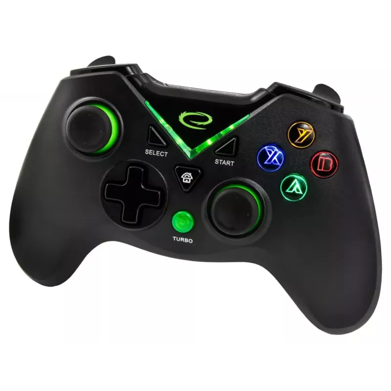 Belaidis žaidimų pultas ESPERANZA EGG112K 2,4 GHz dažniu, skirtas PC ir PS3, su USB imtuvu, juodas, 12 mygtukų, analoginės lazdelės