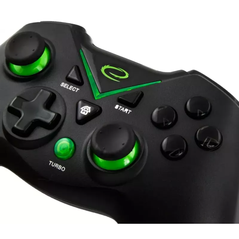 Belaidis žaidimų pultas ESPERANZA EGG112K 2,4 GHz dažniu, skirtas PC ir PS3, su USB imtuvu, juodas, 12 mygtukų, analoginės lazdelės