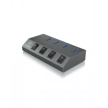 ICY BOX IB-HUB1405 USB 3.2 Gen 1 (3.1 Gen 1) Type-B 5000 Mbit/s antracito spalvos