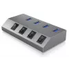 ICY BOX IB-HUB1405 USB 3.2 Gen 1 (3.1 Gen 1) Type-B 5000 Mbit/s antracito spalvos