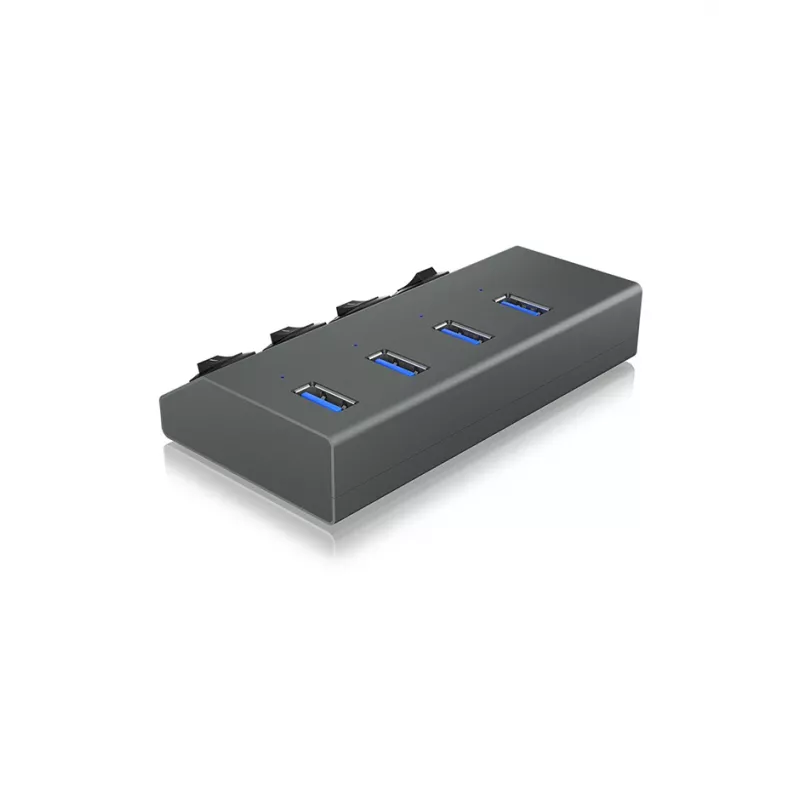 ICY BOX IB-HUB1405 USB 3.2 Gen 1 (3.1 Gen 1) Type-B 5000 Mbit/s antracito spalvos