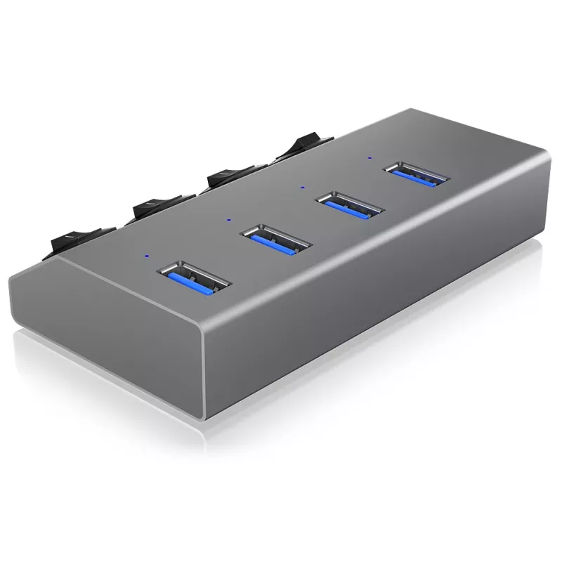ICY BOX IB-HUB1405 USB 3.2 Gen 1 (3.1 Gen 1) Type-B 5000 Mbit/s antracito spalvos