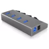 ICY BOX IB-HUB1405 USB 3.2 Gen 1 (3.1 Gen 1) Type-B 5000 Mbit/s antracito spalvos