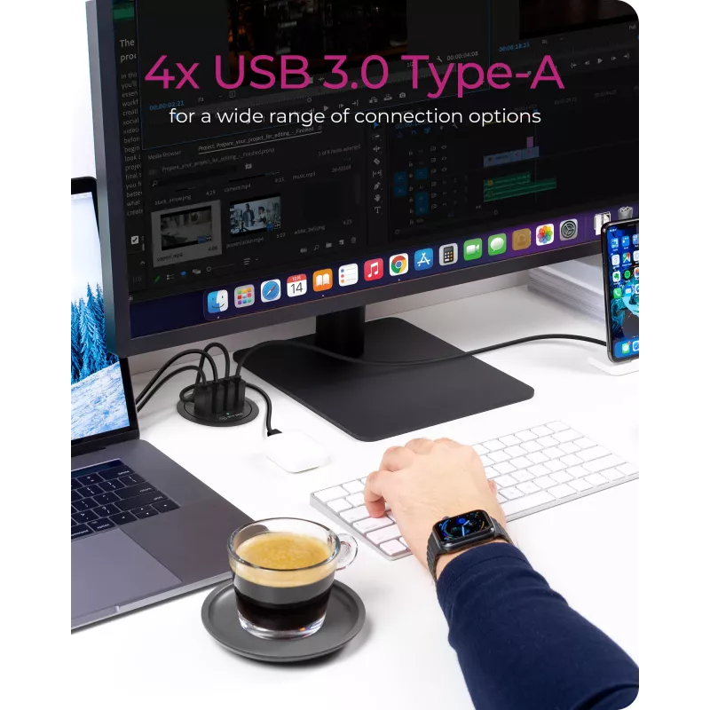 ICY BOX IB-HUB1403 USB 3.2 Gen 1 (3.1 Gen 1) Type-A 5000 Mbit/s Juoda