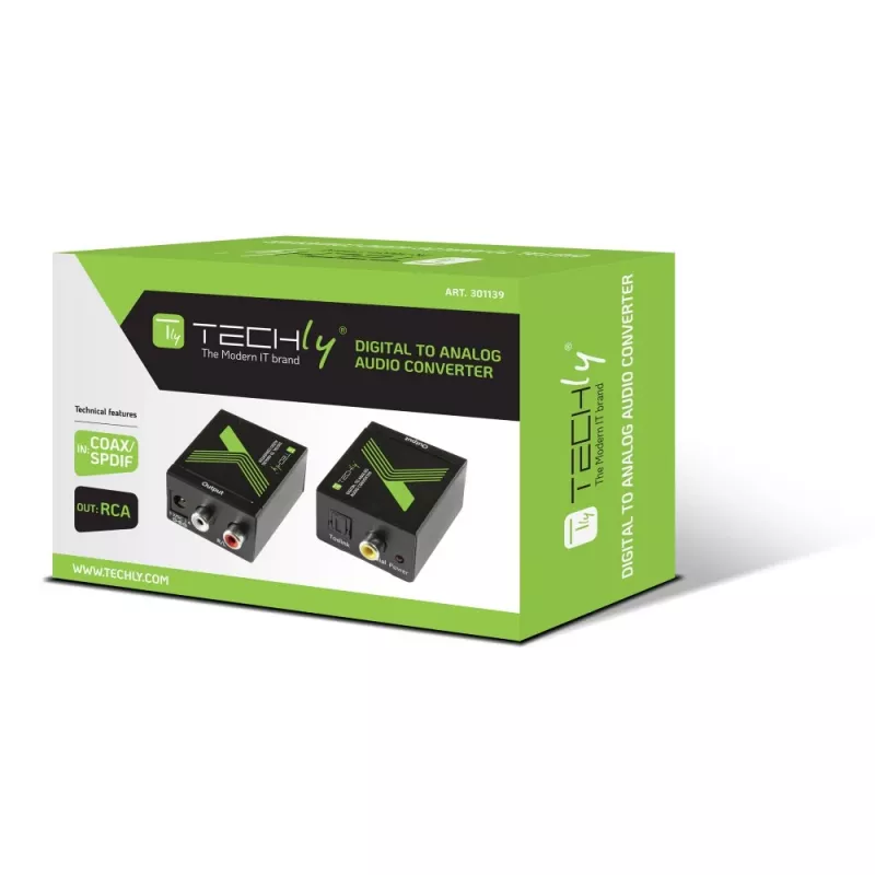 Techly garso keitiklis iš SPDIF skaitmeninio į analoginį IDATA SPDIF-3