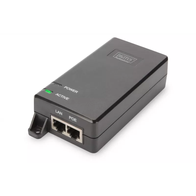 DIGITUS PoE+ injektorius, 802.3at 10/100/1000 Mbps išvestis maks. 48V, 30W