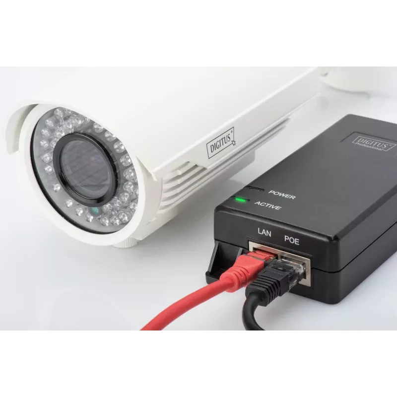 DIGITUS PoE+ injektorius, 802.3at 10/100/1000 Mbps išvestis maks. 48V, 30W