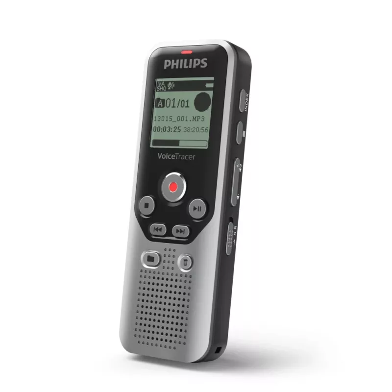 Diktofonas Philips DVT1250 su vidine atmintimi ir „flash“ kortele, juoda, pilka