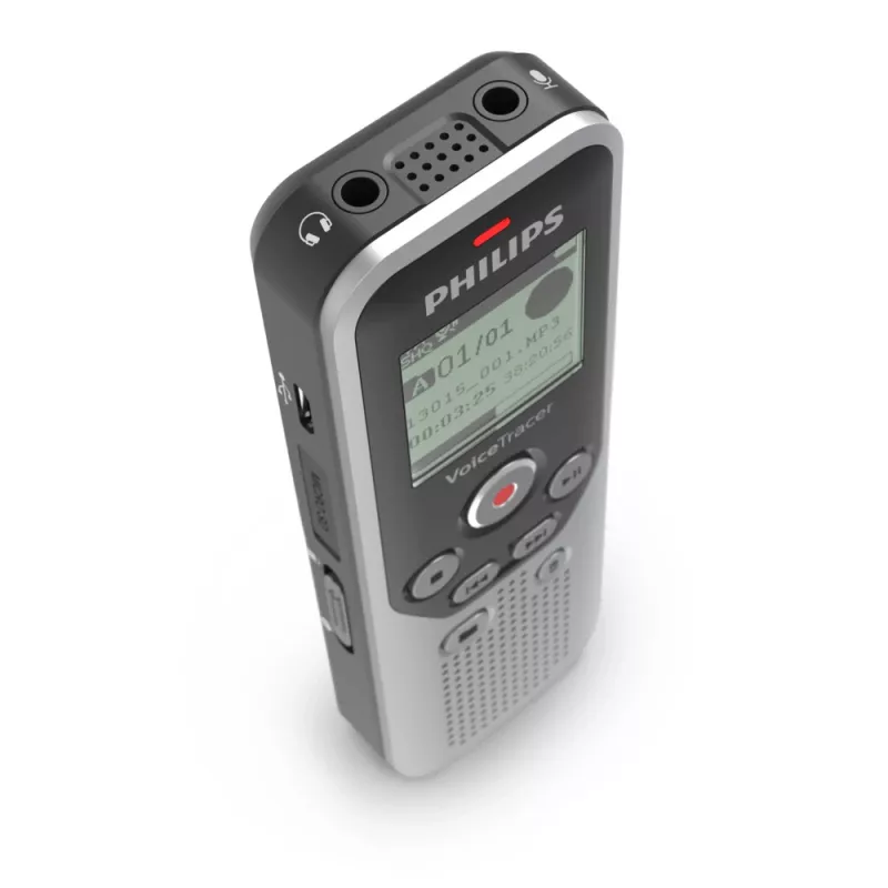 Diktofonas Philips DVT1250 su vidine atmintimi ir „flash“ kortele, juoda, pilka