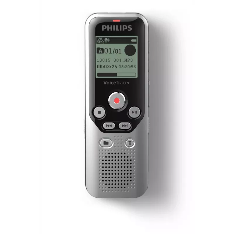 Diktofonas Philips DVT1250 su vidine atmintimi ir „flash“ kortele, juoda, pilka