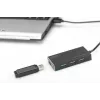 DIGITUS USB 3.0 šakotuvas, 4 prievadų, su 5V/2A maitinimo šaltiniu, aliuminio korpusas