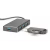 DIGITUS USB 3.0 šakotuvas, 4 prievadų, su 5V/2A maitinimo šaltiniu, aliuminio korpusas
