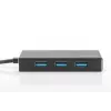 DIGITUS USB 3.0 šakotuvas, 4 prievadų, su 5V/2A maitinimo šaltiniu, aliuminio korpusas