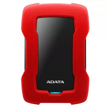Išorinis HDD ADATA HD330 2 TB 2,5 colio USB 3.2 Gen 1 raudonas, atsparus smūgiams, 256 bitų AES