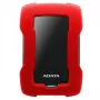 Išorinis HDD ADATA HD330 2 TB 2,5 colio USB 3.2 Gen 1 raudonas, atsparus smūgiams, 256 bitų AES