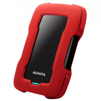 Išorinis HDD ADATA HD330 2 TB 2,5 colio USB 3.2 Gen 1 raudonas, atsparus smūgiams, 256 bitų AES