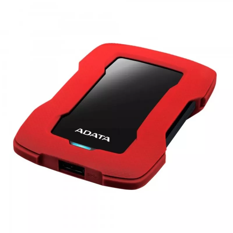 Išorinis HDD ADATA HD330 2 TB 2,5 colio USB 3.2 Gen 1 raudonas, atsparus smūgiams, 256 bitų AES