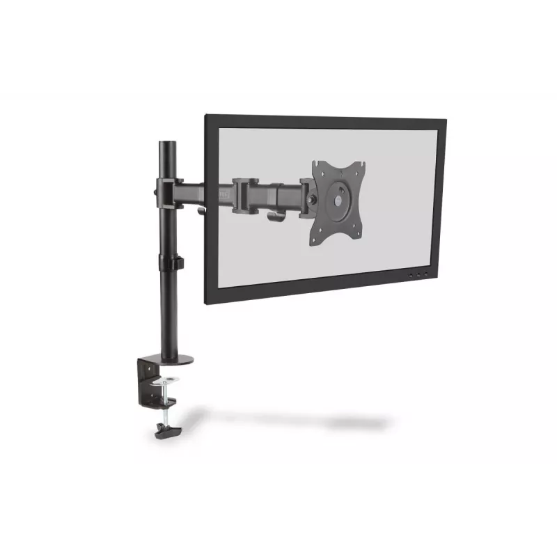 “DIGITUS” vieno monitoriaus stalinis spaustuvas, juodas, 45° pasukimas, 45° pakreipimas, 360° sukimas, 15–27 colių TFT, maks. apkrova 8 kg, VESA maks. 100x100